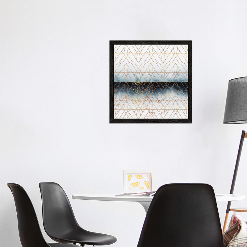 Winter Blue Geo by Elisabeth Fredriksson - Print on Canvas, 93.98 cm H x 93.98 cm W, Black Framed
