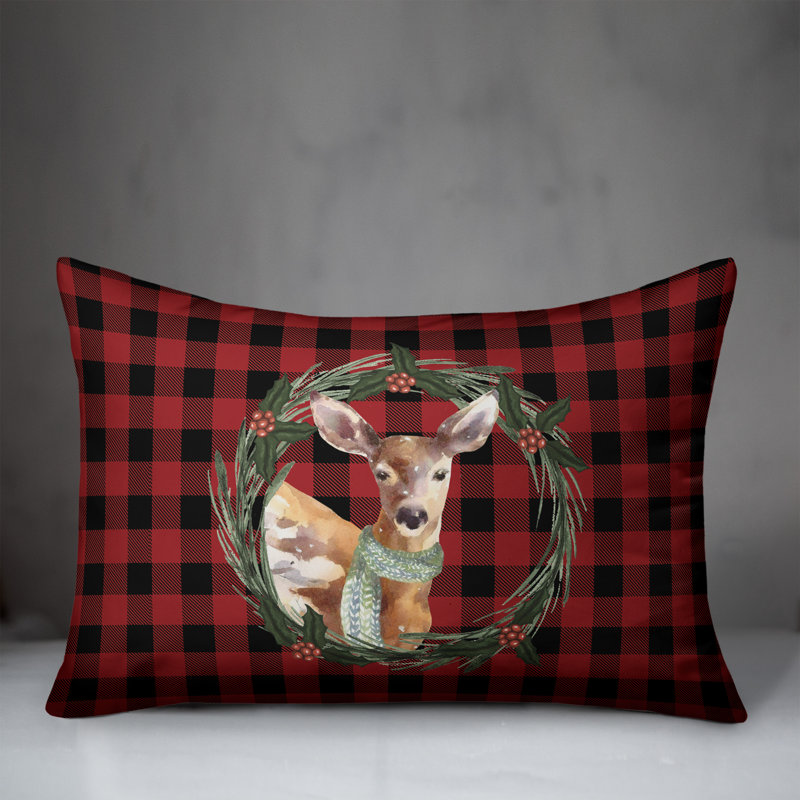 Checkered Reversible Throw Pillow