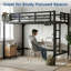 Lit mezzanine simple en métal TG avec station de charge et lumière DEL, conception peu encombrante-126538813
