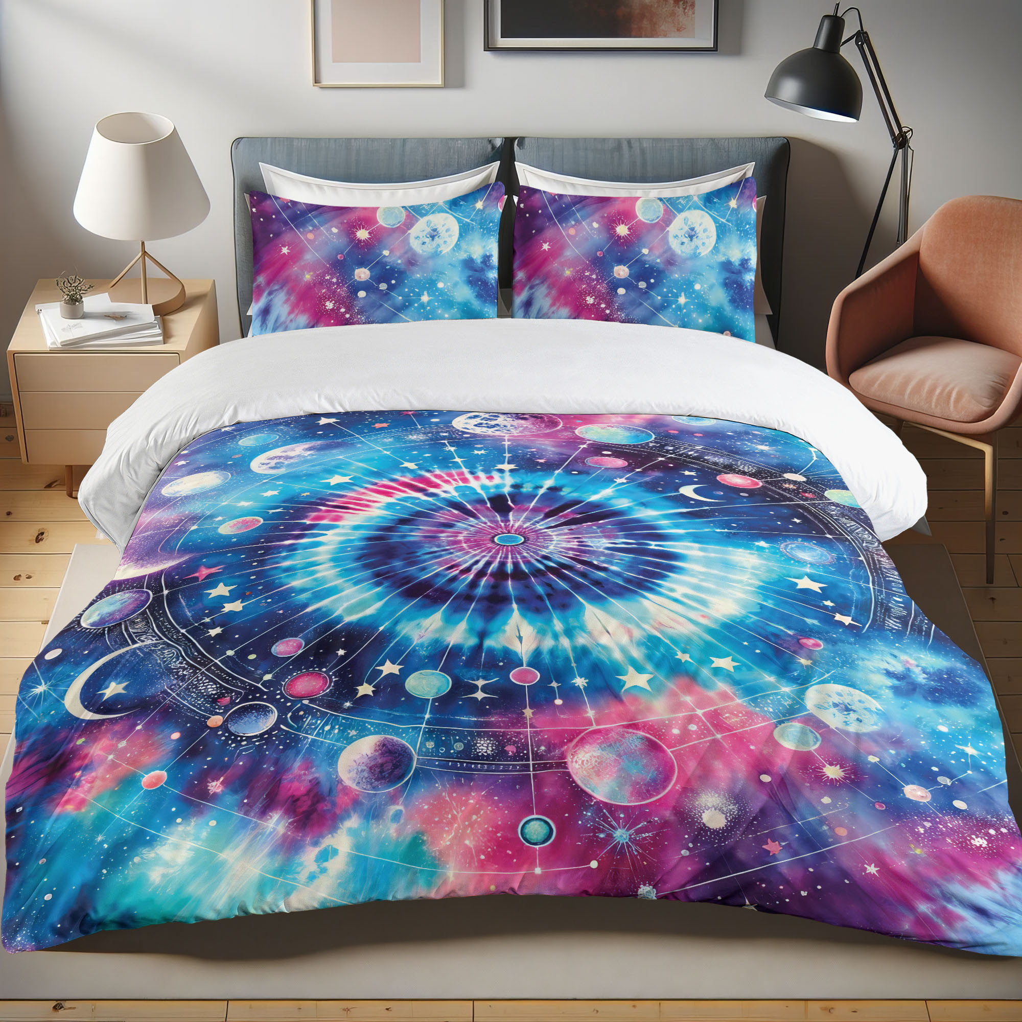 Psychedelic Christmas Pattern Print Duvet Cover Bedding Set