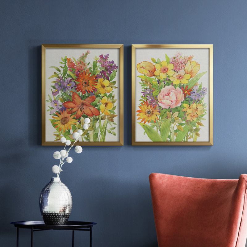 " Floral Mix I " 2 - Pieces Painting Print