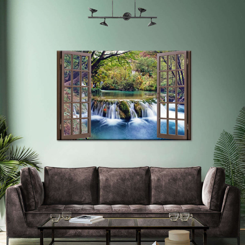 Fenêtre ouverte sur toile, H 20 po x l 30 po x P 1,25 po