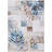 Jasmine Modern Plant Leaf Design Washable and Foldable Area Rugs Brown Blue Ivory for Living Room Bedroom-82204453