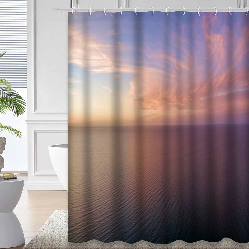Rideau de douche avec 12 crochets Sunset Ocean Sky Clouds Water, L 72 po x l 78 po