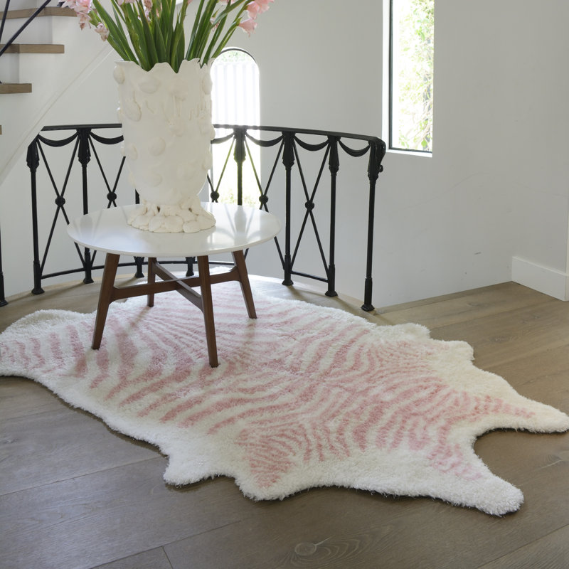 Tapis rose / blanc Kalahari, Rectangle 7 pi 6 po x 9 pi 6 po