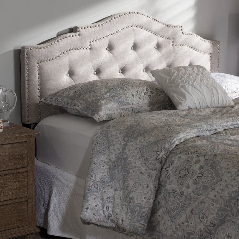 Ernetta Upholstered Headboard, Queen, Grayish Beige