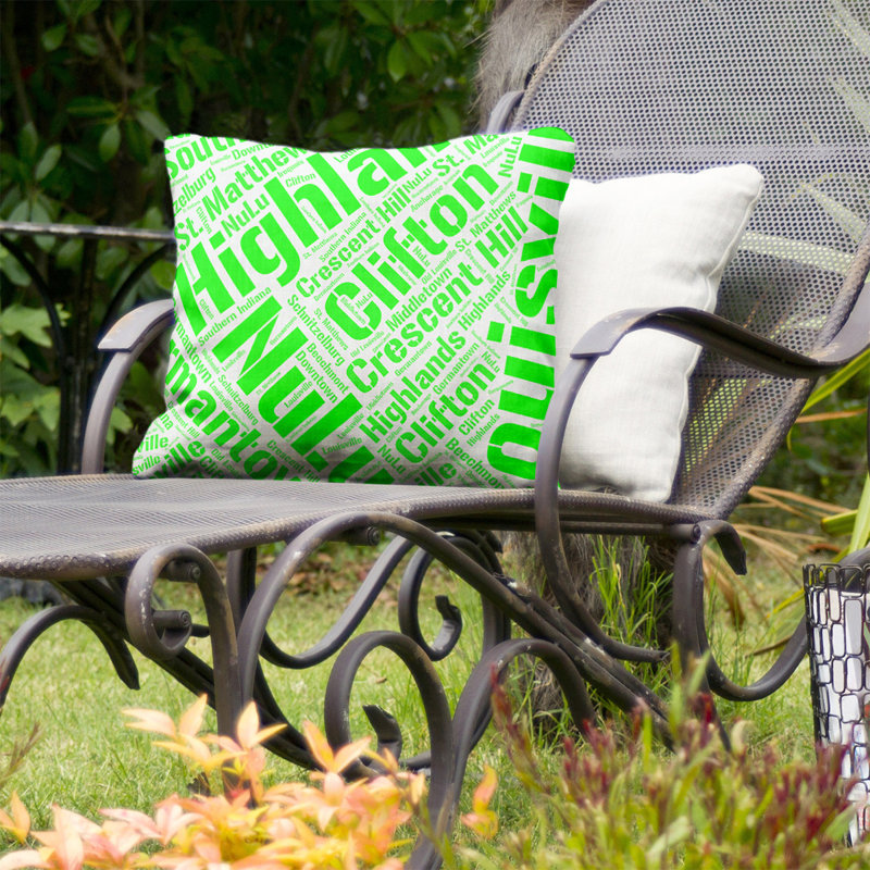 Coussin décoratif intérieur/extérieur louisville, H 16 po x l 16 po, Non, Vert