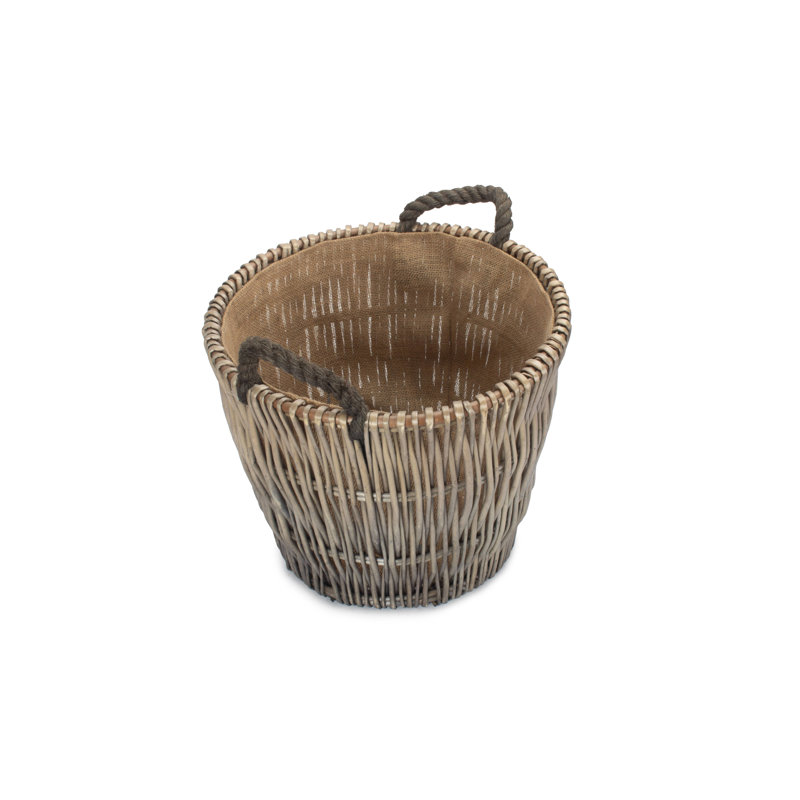 Rylie Lined Log Carrier Basket, 38cm H x 42cm W x 42cm D