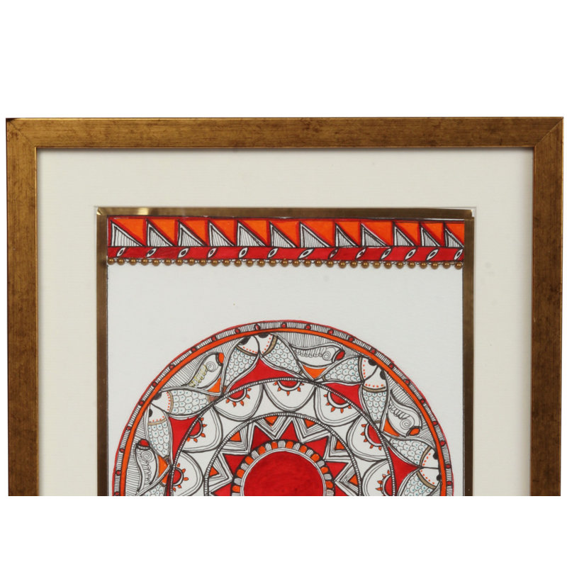 Mandala poisson | Peinture encadrée | Papier 300 g / m² | Par Ritu