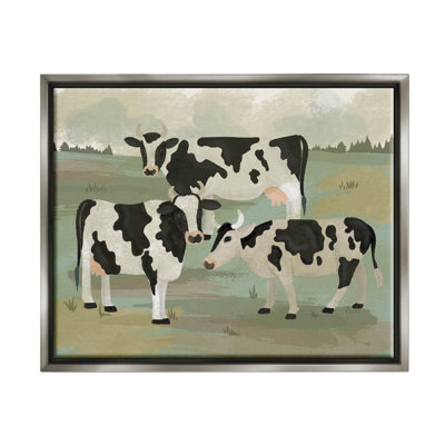 " Rural Cows Grazing Trio "