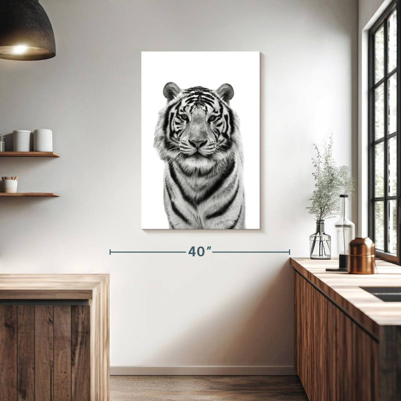 Tigre du Bengale monochrome Brampt, H 39 po x l 26 po