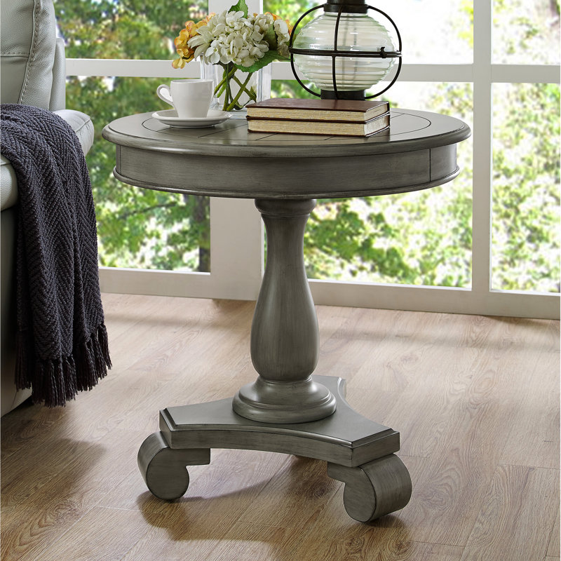 Élégante table d'appoint en bois gris Timeless, Gris