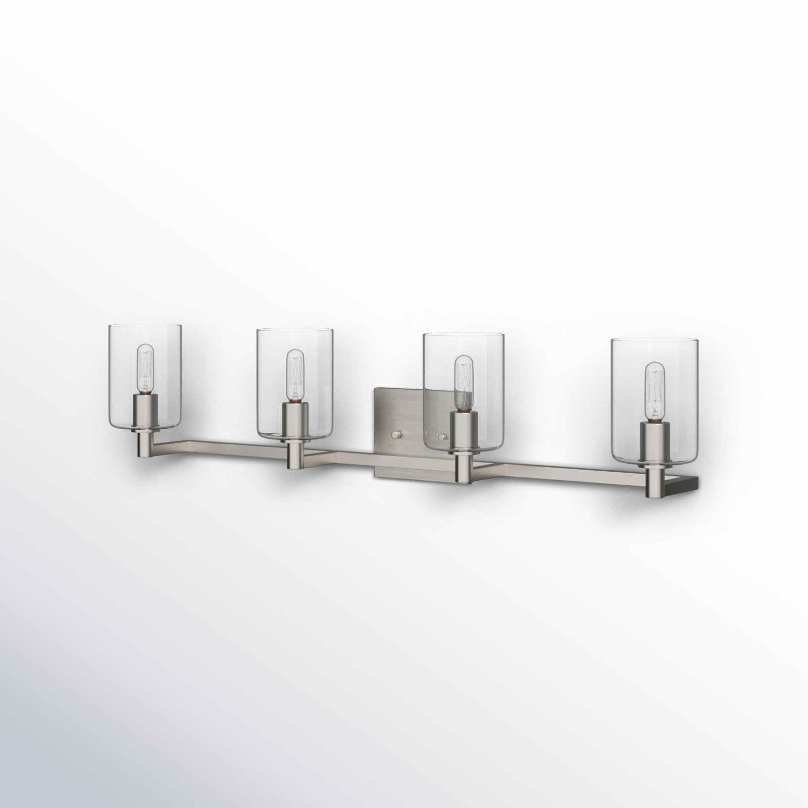 Haines 4 Light Transparent Dimmable Vanity Light, Brushed Nickel