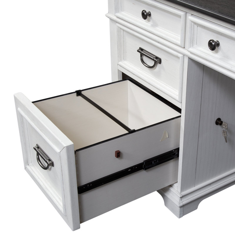 Yazmin L-Shaped Writing Desk w/ 2 Outlets & USB Ports