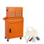 Coffre à outils, armoire de rangement à 5 tiroirs avec boîte à outils supérieure amovible, doublure, roues verrouillables universelles, tablette réglable, mécanisme de verrouillage, chariot à outils, outils de 154 pièces