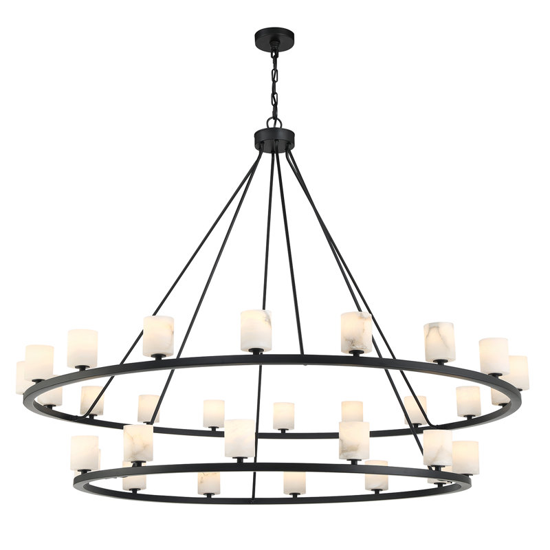 Rashana 30 Light Matte Black Chandelier