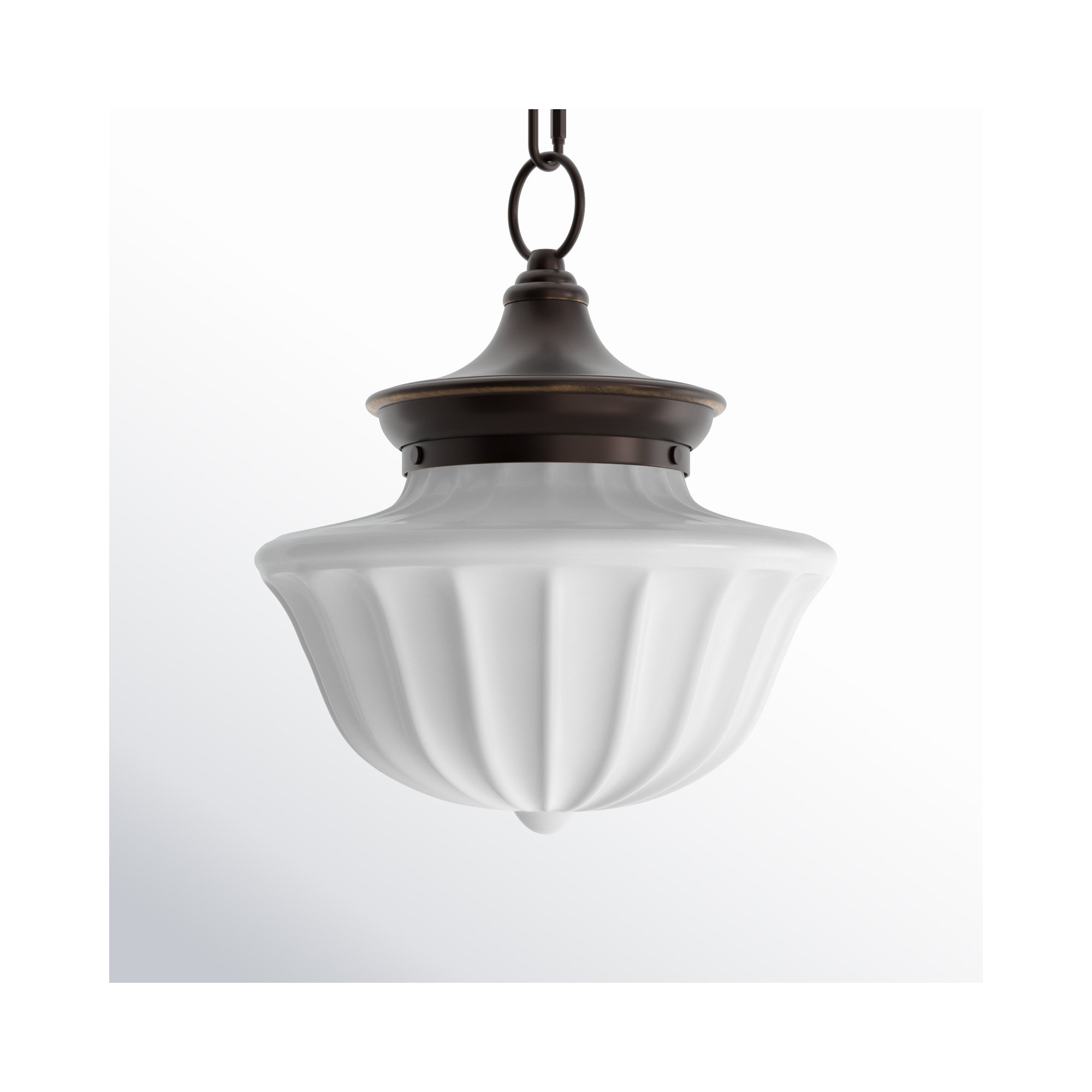 Maisie Single Light Glass Pendant, Old Bronze, 68.75" H x 12" W