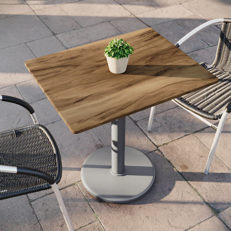 Plateau de table 24 po x 30 po sans soudure toutes saisons avec base, Bois naturel
