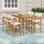 Masayushi Patio Acacia Wood Counter-Height Dining Table Set