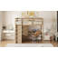 Lit mezzanine en bois avec garde-robe intégré-839359755