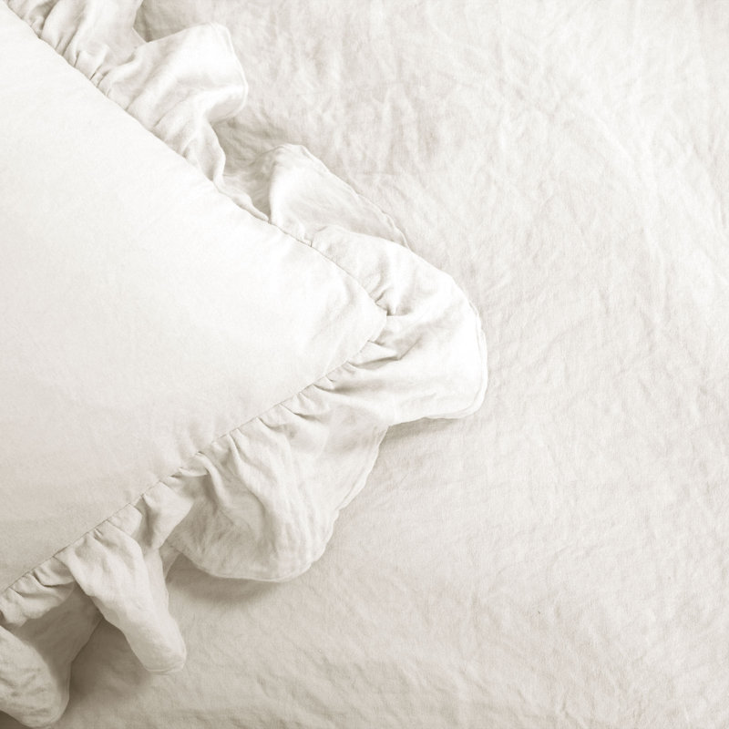 Reyna Microfiber 3 Piece Comforter Set, Full/Queen Comforter + 2 Standard Shams, White