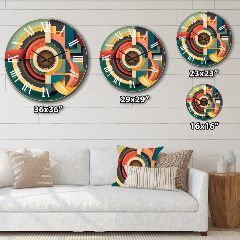 Horloge murale Mid-Century Vintage Circular Visions III, Grand