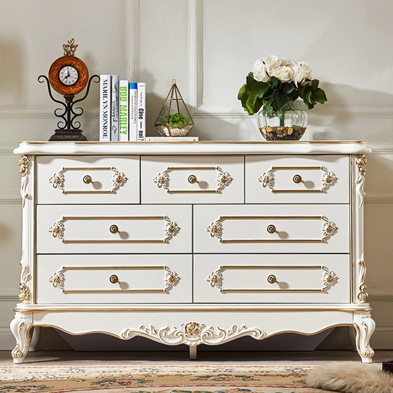 Armoire d'appoint en bois manufacturé blanc massif, Blanc