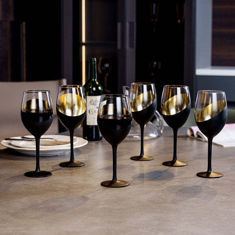 Set of 6 Olympia Martini Drinkware 8oz Glasses Black/Bronze - Stolzle  Lausitz