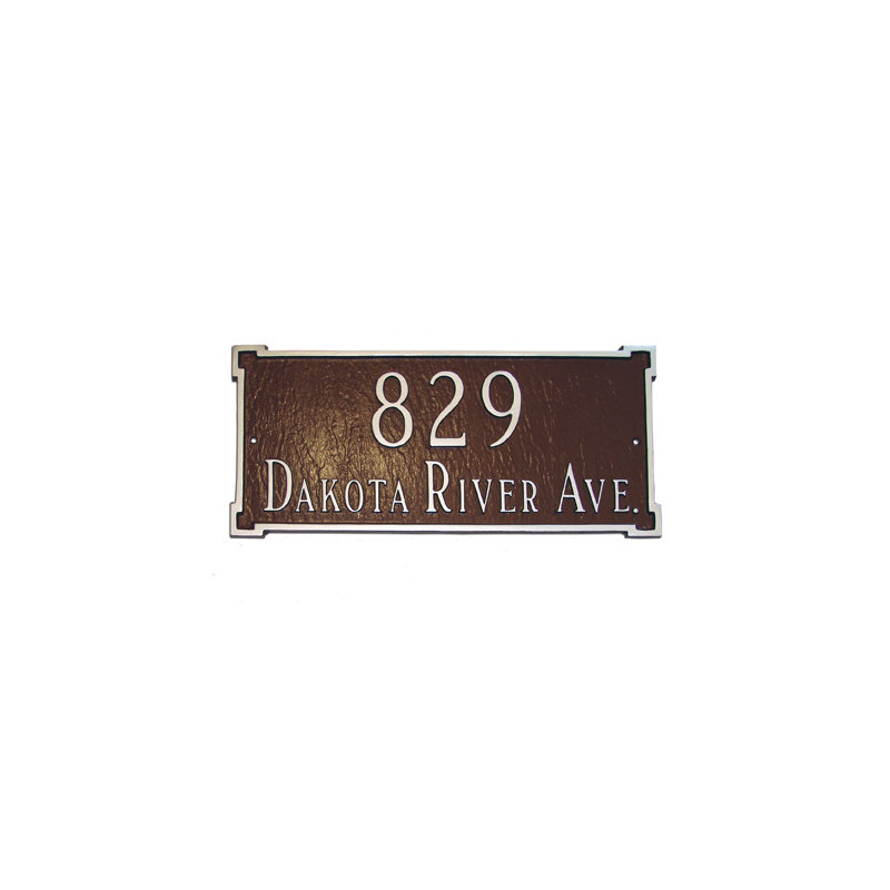 Estate 2-Line Lawn Address Sign, Chocolate/Silver