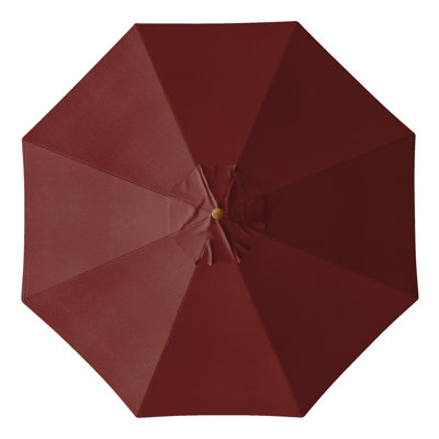 Parasol de patio en bois de teck 11 pi avec olives en rouge