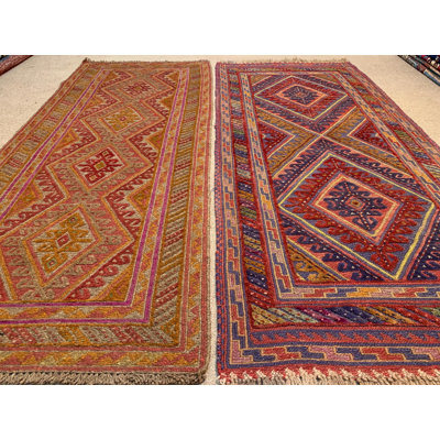 2,6 pi 6,1 pi, tapis de couloir en laine tissé à la main de style afghan Kilim, tapis deux pièces, 0,75 po x 184 cm, tapis oriental de style Mashwani, tapis de couloir