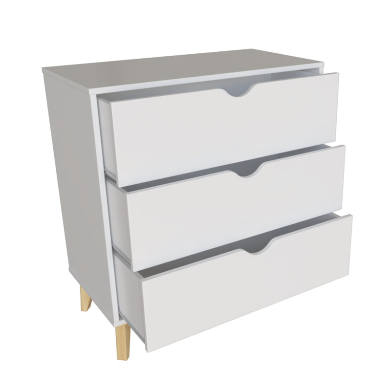 Jayvan 30'' W 3 - Drawer Dresser, White