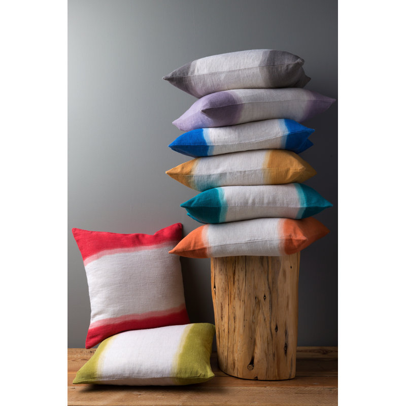 Striped Reversible Throw Pillow, 22" H x 22" W x 4" D, Sky Blue, Down