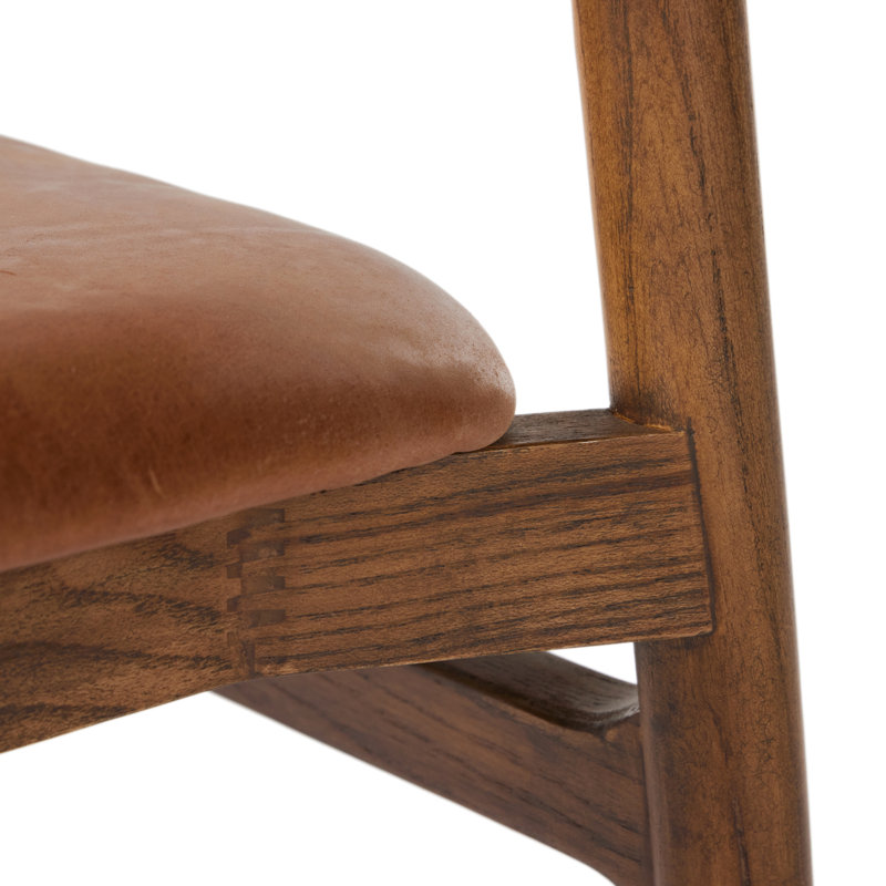 Baden Stool, Haven Tobacco/Genuine Leather, Lamont Nettlewood, Counter Stool (26" Seat Height)