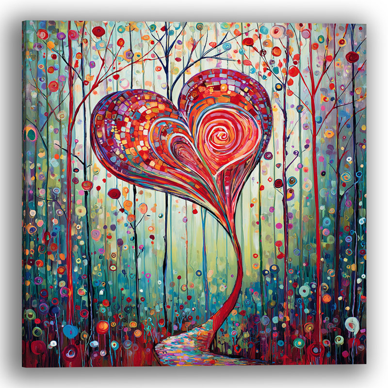 Art mural sur toile Whimsical Heart Flow, 30 po L x 30 po H x 1,5 po P