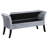 Jedu Velvet Upholstered Rolled Arm Storage Bench Silver-501157341