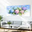 Aquarelle, fleurs d'hortensia, impression sur toile, ensemble floral (ensemble de 3)-664447861
