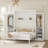 Murphy bed with 2 closets and storage shelves, multifunctional foldable platform bed frame