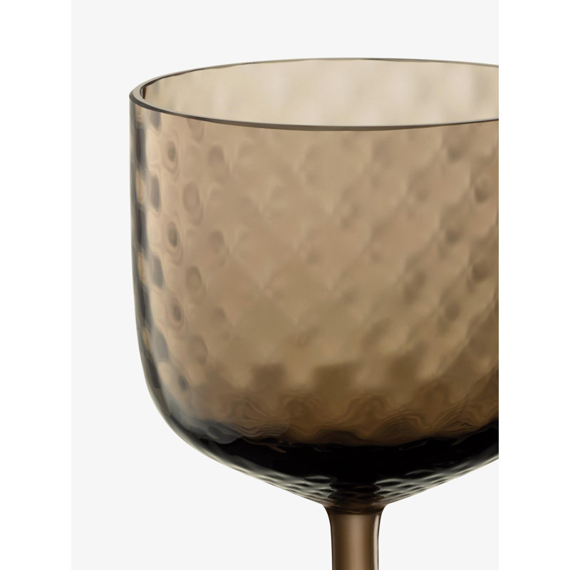 Dapple Handmade Hammered Glass Red Wine Glass, Earth Brown