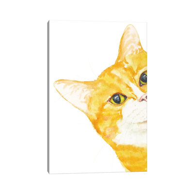 " Peeking Orange Cat " by Alexey Dmitrievich Shmyrov Painting Print