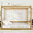 Full Size Canopy Frame Rubber Wood Floor Bed with Fence,Guardrails-129416264