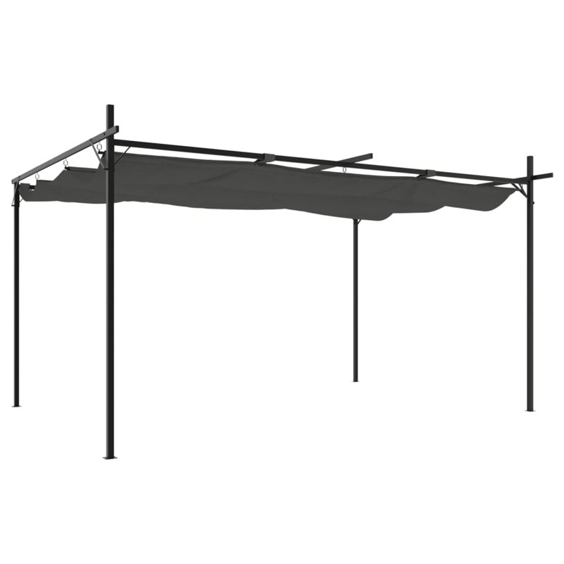 Audrius Metal BBQ Gazebo, Anthracite, 292cm H x 395cm W x 230cm D