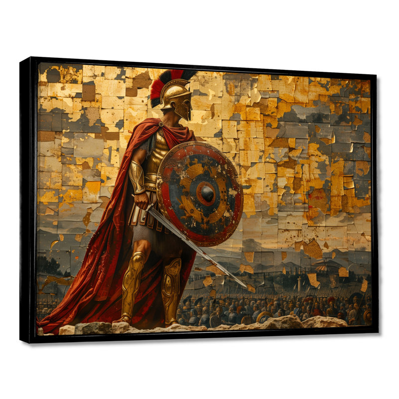 Bethnal - Army Army, art mural encadré, Toile avec cadre flottant noir, H 34 po x l 44 po x P 1,5 po