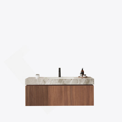 Armoire 48 po en chêne brun seulement, sans lavabo ni dessus, sans robinet ni évier