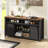 59.3" W Modern Sideboard With Sliding Barn Door,Adjustable Shelves-404136368