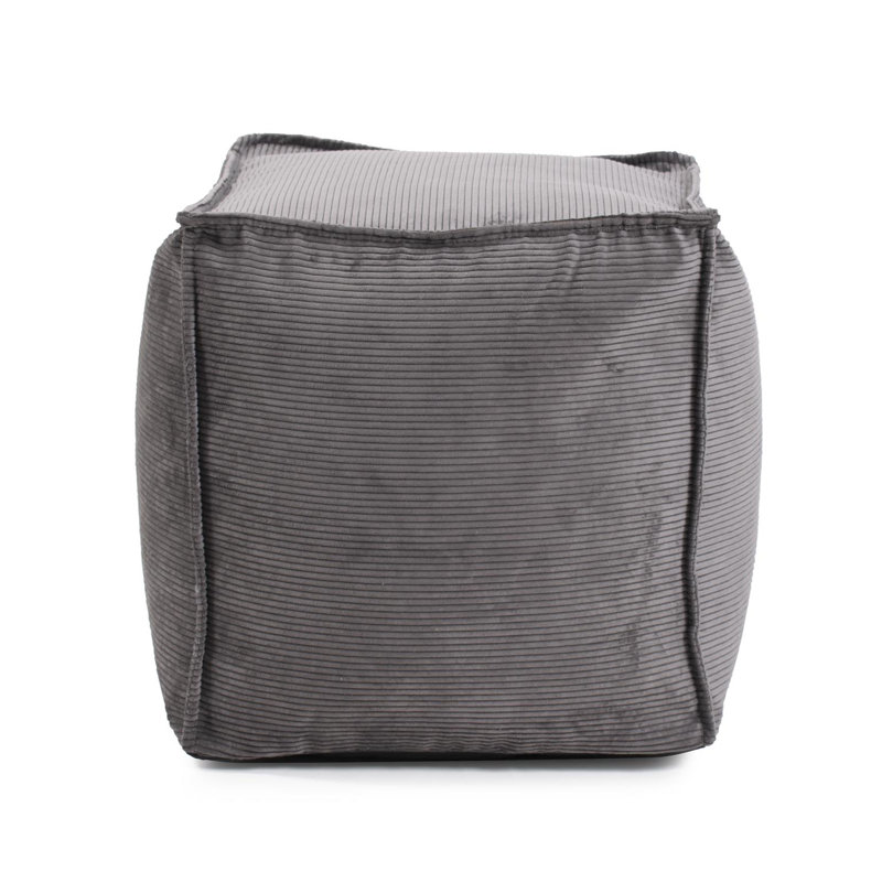Kujala Tall Square Pouf Pana Sand, Gray Polyester