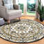 Hand-Tufted Natural Wool Transitional Indoor Round Area Rug-1605839075