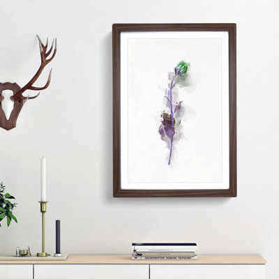 A Single Purple Flower in Abstract - Framed Print