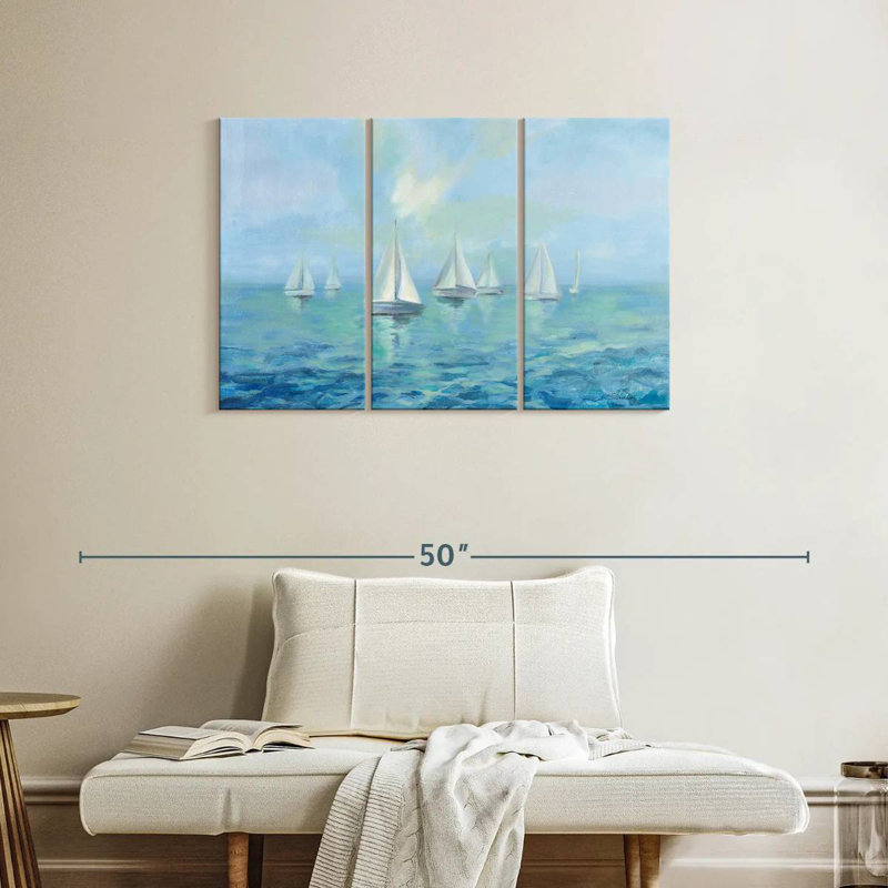 Mehar Boats In The Haze, 24" H x 38" W
