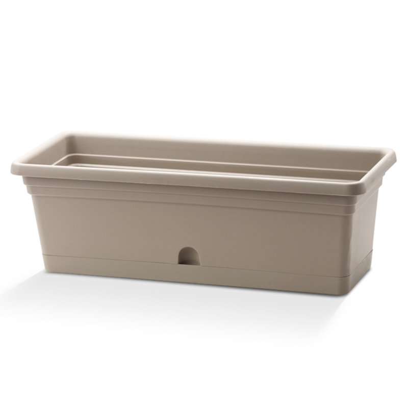 Pot Planter, 6" H x 8" W x 16" D, Capuccino